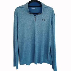 Under Armour Men’s Sz Lrg Teal Green Threadborne Heatgear 1/4 Zip Sweater